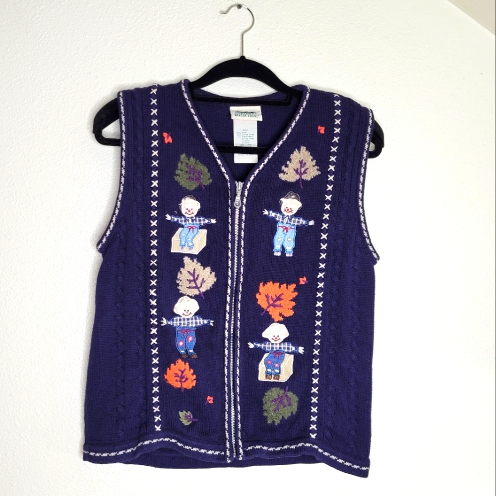 Vintage Embroidered Harvest Vest Small